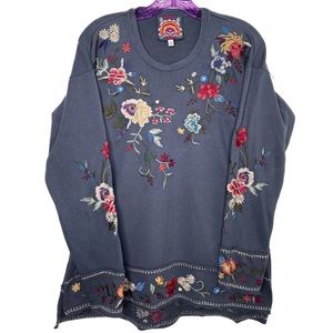 Johnny Was Gray Long Sleeve, size small